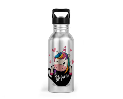 Personalisierbare Kinder-Trinkflasche mit bezauberndem Einhorn-Design