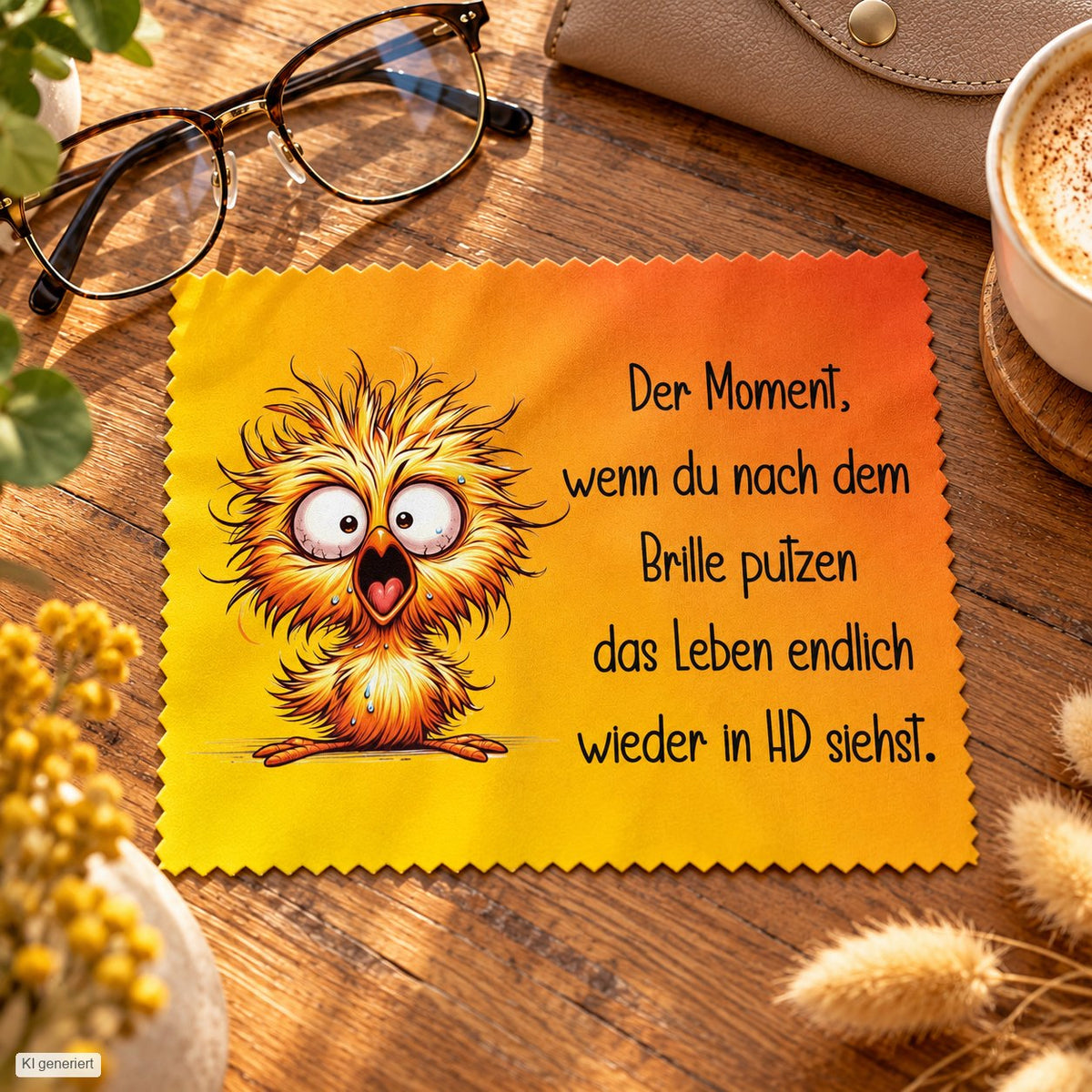 Brillenputztuch - Objektivtuch Das Leben in HD Küken