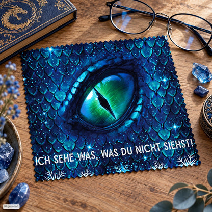 Brillenputztuch - Objektivtuch Drachenauge Blau