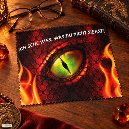 Brillenputztuch - Objektivtuch Drachenauge Rot