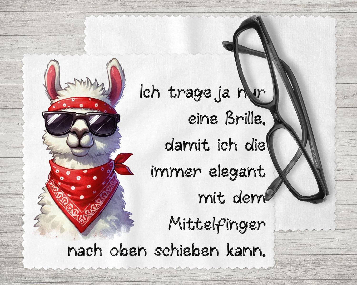 Brillenputztuch - Objektivtuch Freches Lama - Zwergenstick