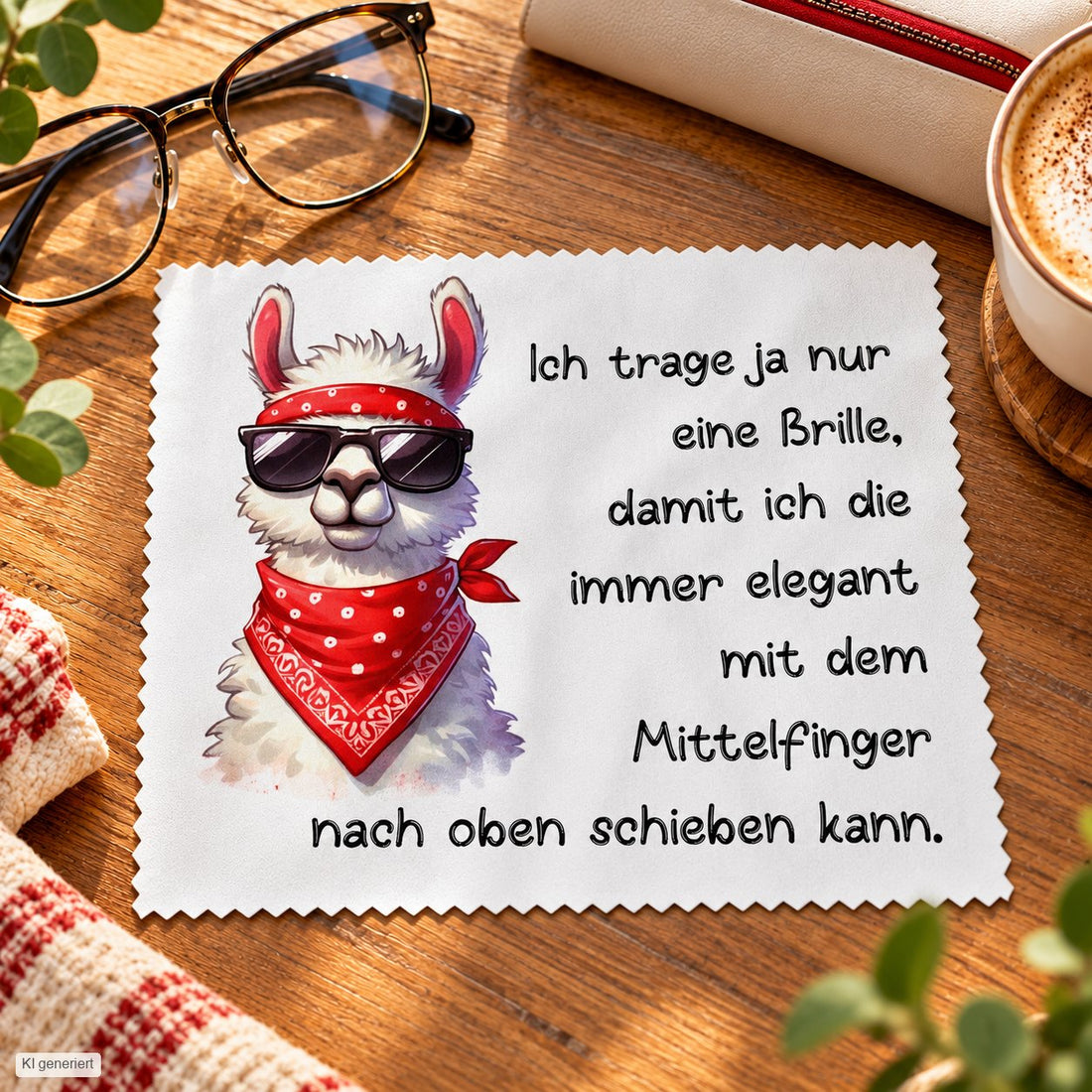 Brillenputztuch - Objektivtuch Freches Lama