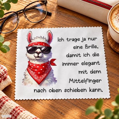 Brillenputztuch - Objektivtuch Freches Lama