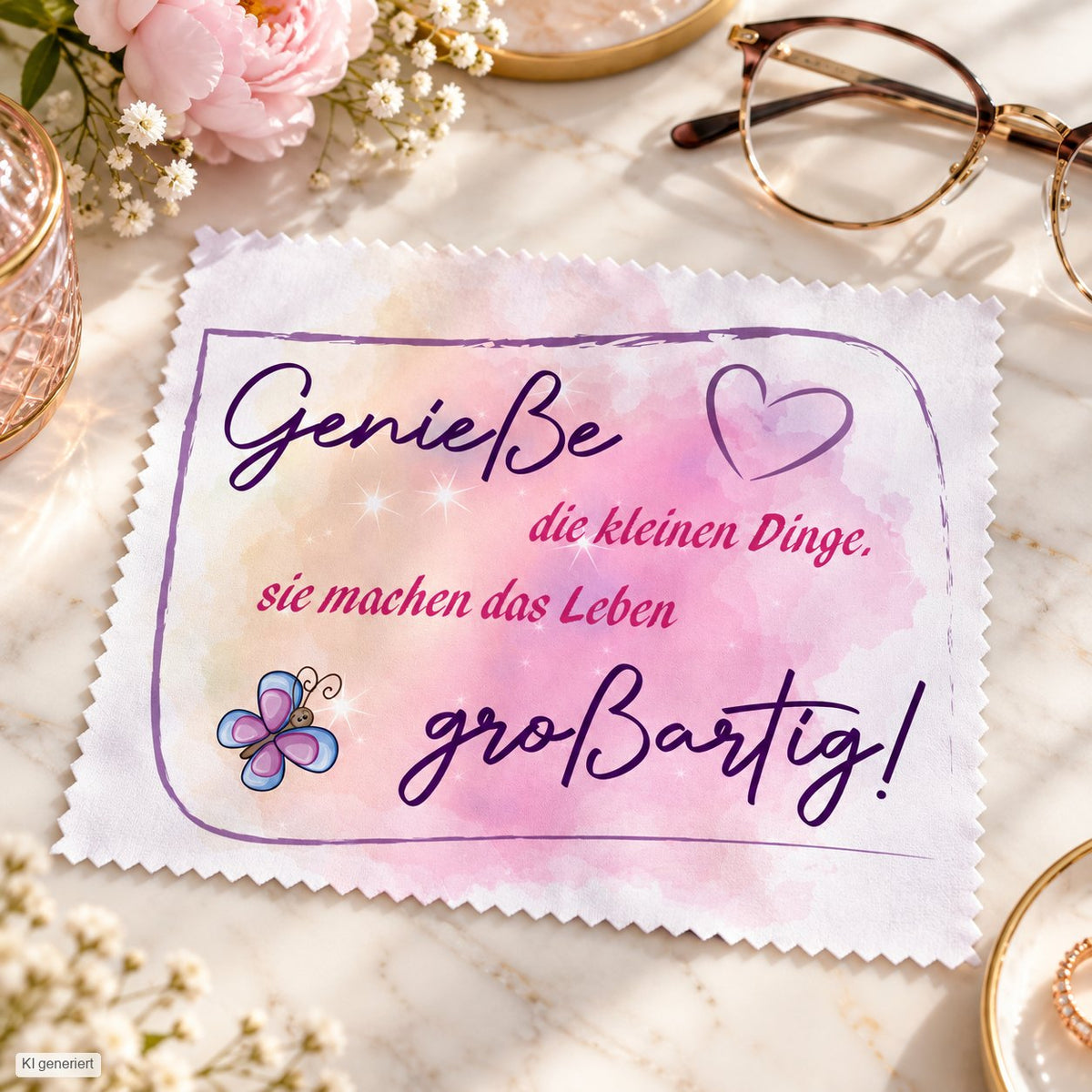 Brillenputztuch - Objektivtuch Genieße die kleinen Dinge