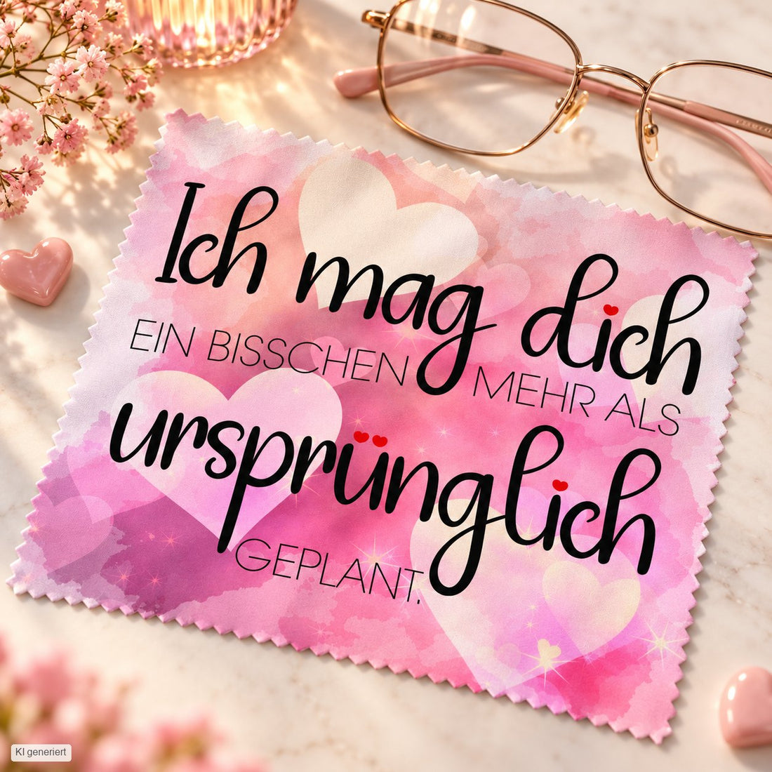 Brillenputztuch - Objektivtuch Ich mag Dich mehr als ursprünglich geplant