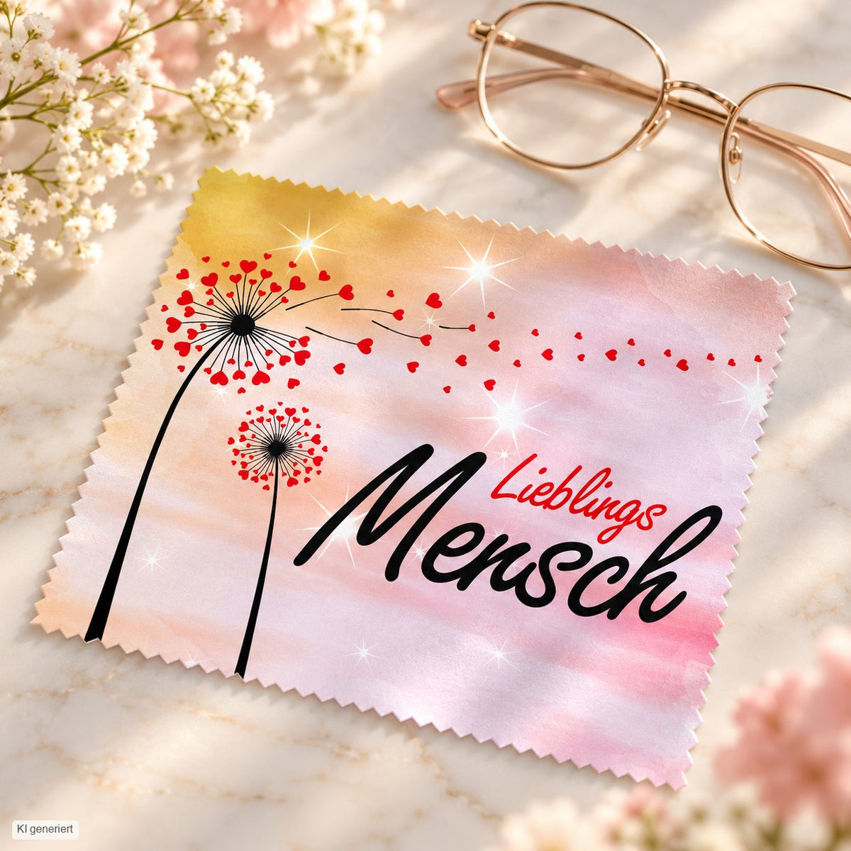 Brillenputztuch - Objektivtuch Lieblings Mensch Pusteblume