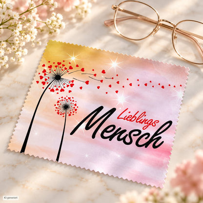 Brillenputztuch - Objektivtuch Lieblings Mensch Pusteblume