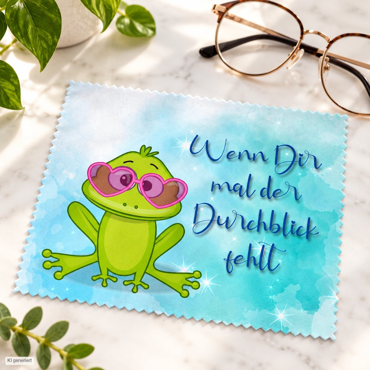 Brillenputztuch - Objektivtuch Wenn Dir mal der Durchblick fehlt Frosch