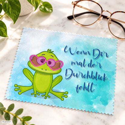 Brillenputztuch - Objektivtuch Wenn Dir mal der Durchblick fehlt Frosch