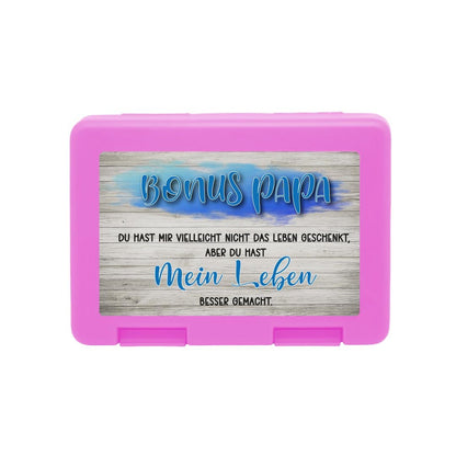 Brotdose "Bonus Papa" und Eschenholz - Hintergrund - Zwergenstick