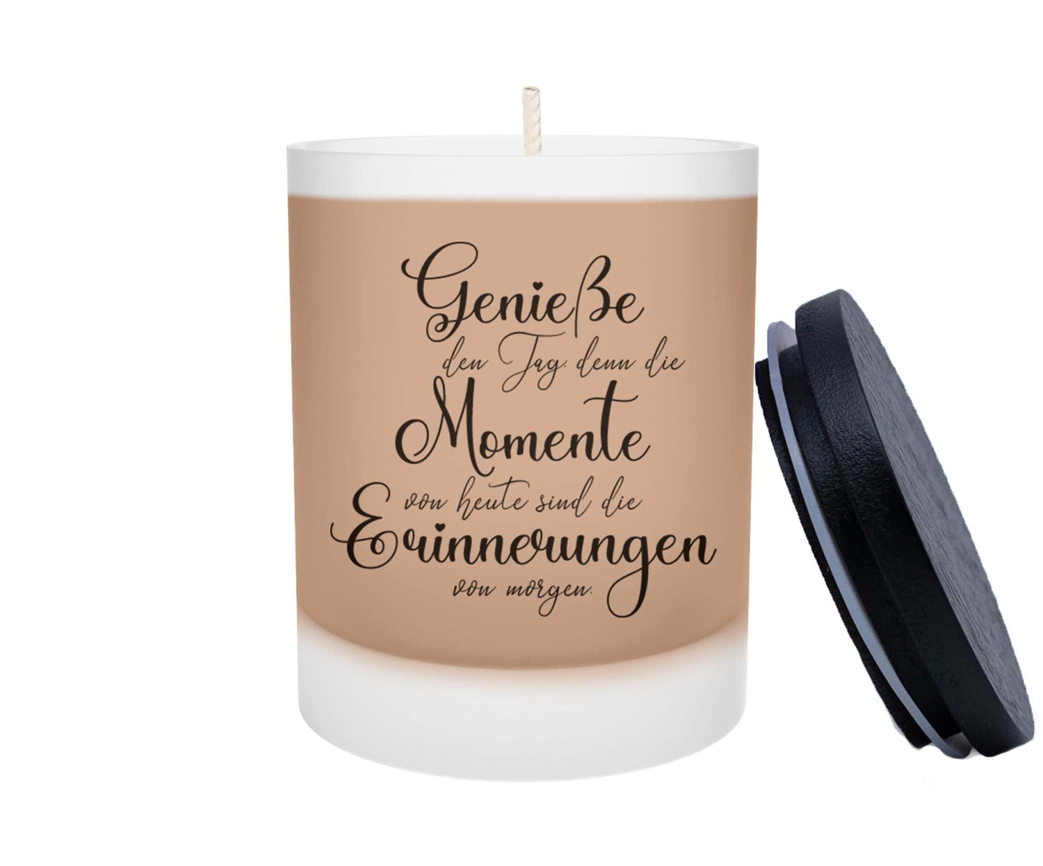 Duftkerze - Genieße den Tag denn die Momente von heute sind die Erinnerungen von morgen - Zwergenstick