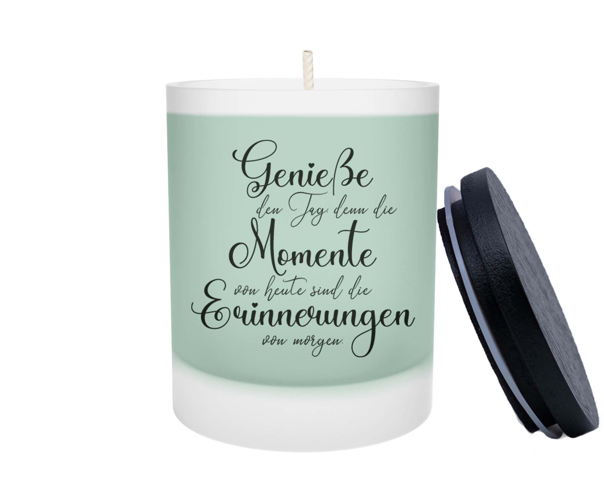 Duftkerze - Genieße den Tag denn die Momente von heute sind die Erinnerungen von morgen - Zwergenstick