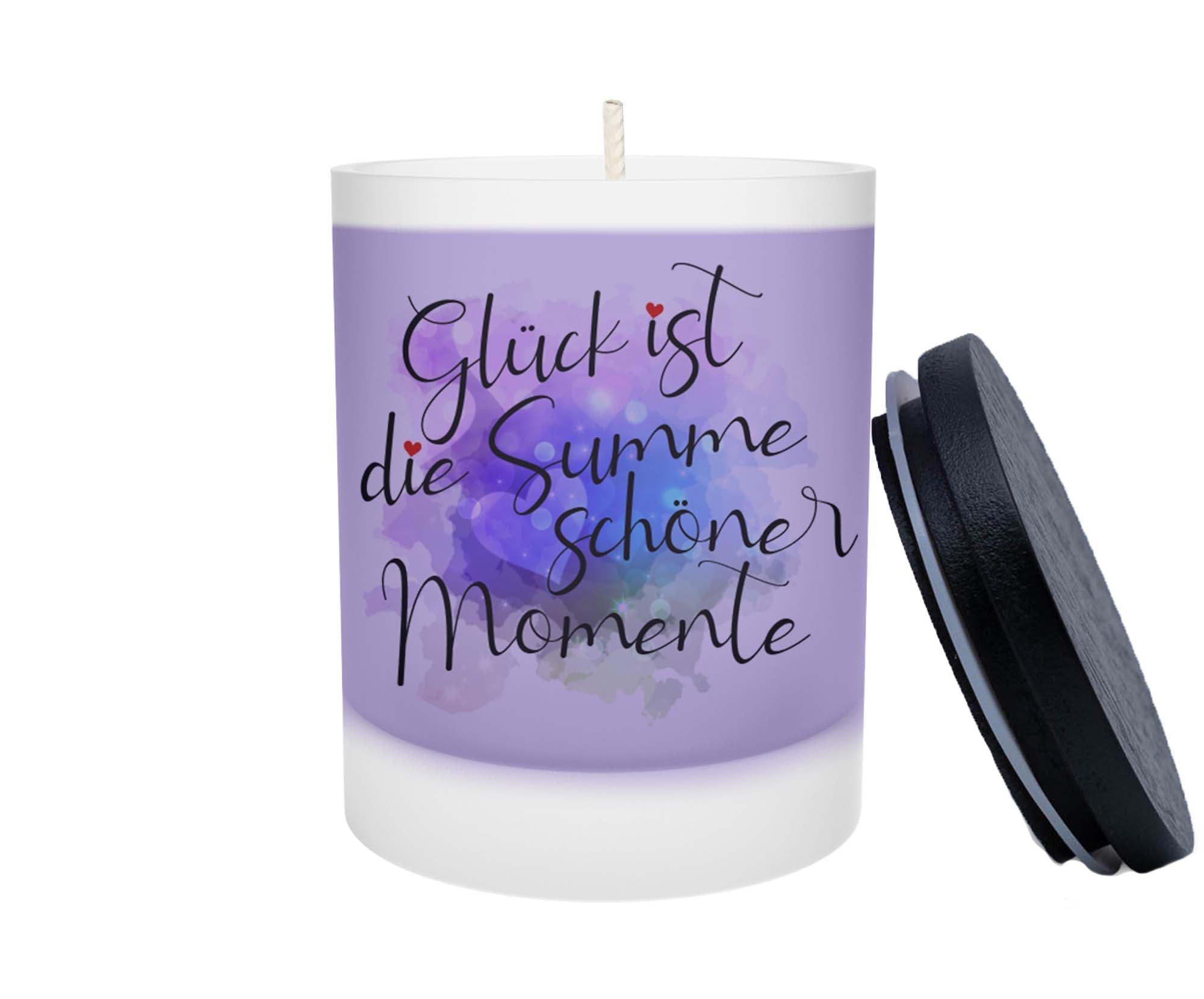 Duftkerze - Glück ist die Summe schöner Momente (Blau) - Zwergenstick