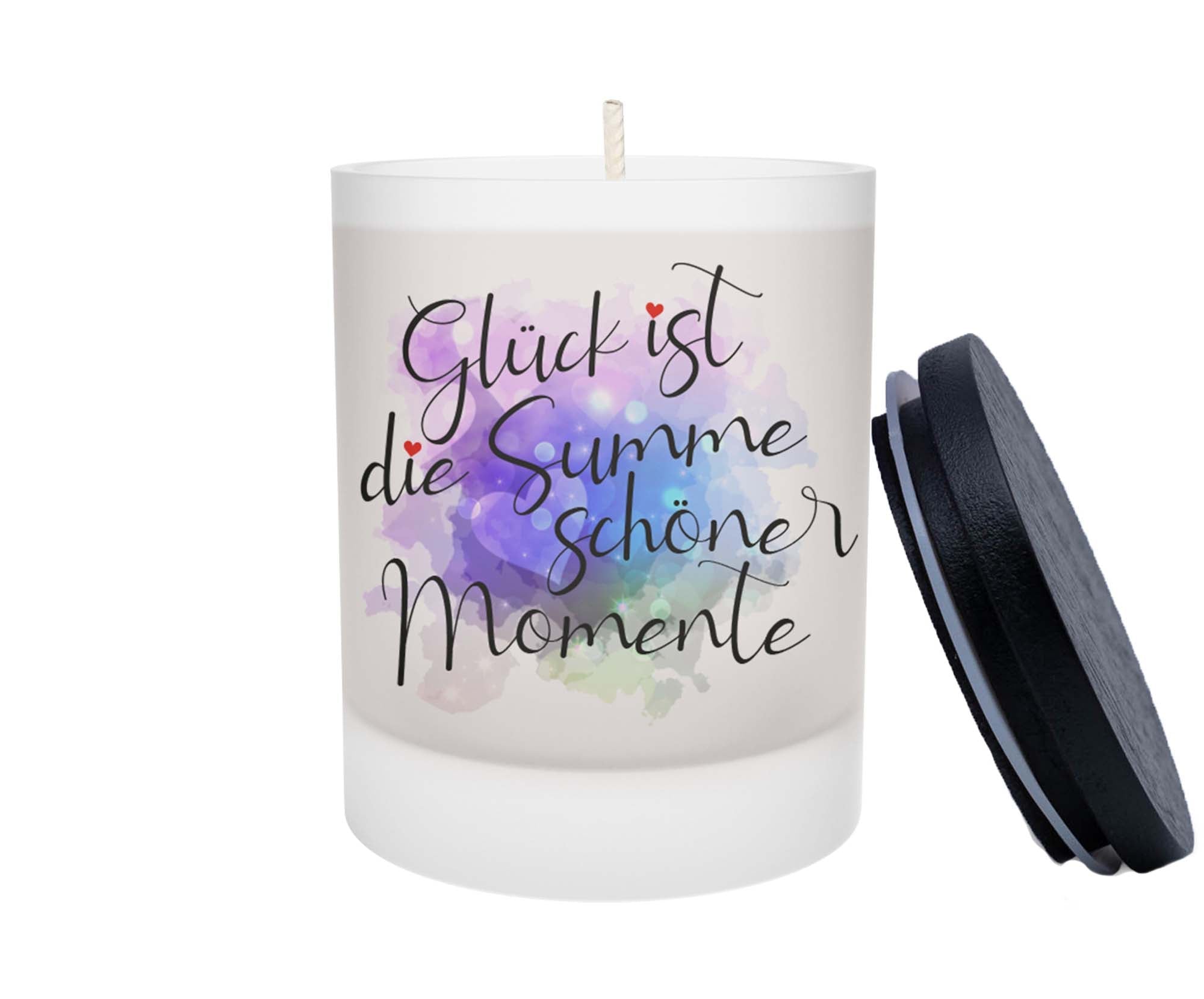 Duftkerze - Glück ist die Summe schöner Momente (Blau) - Zwergenstick