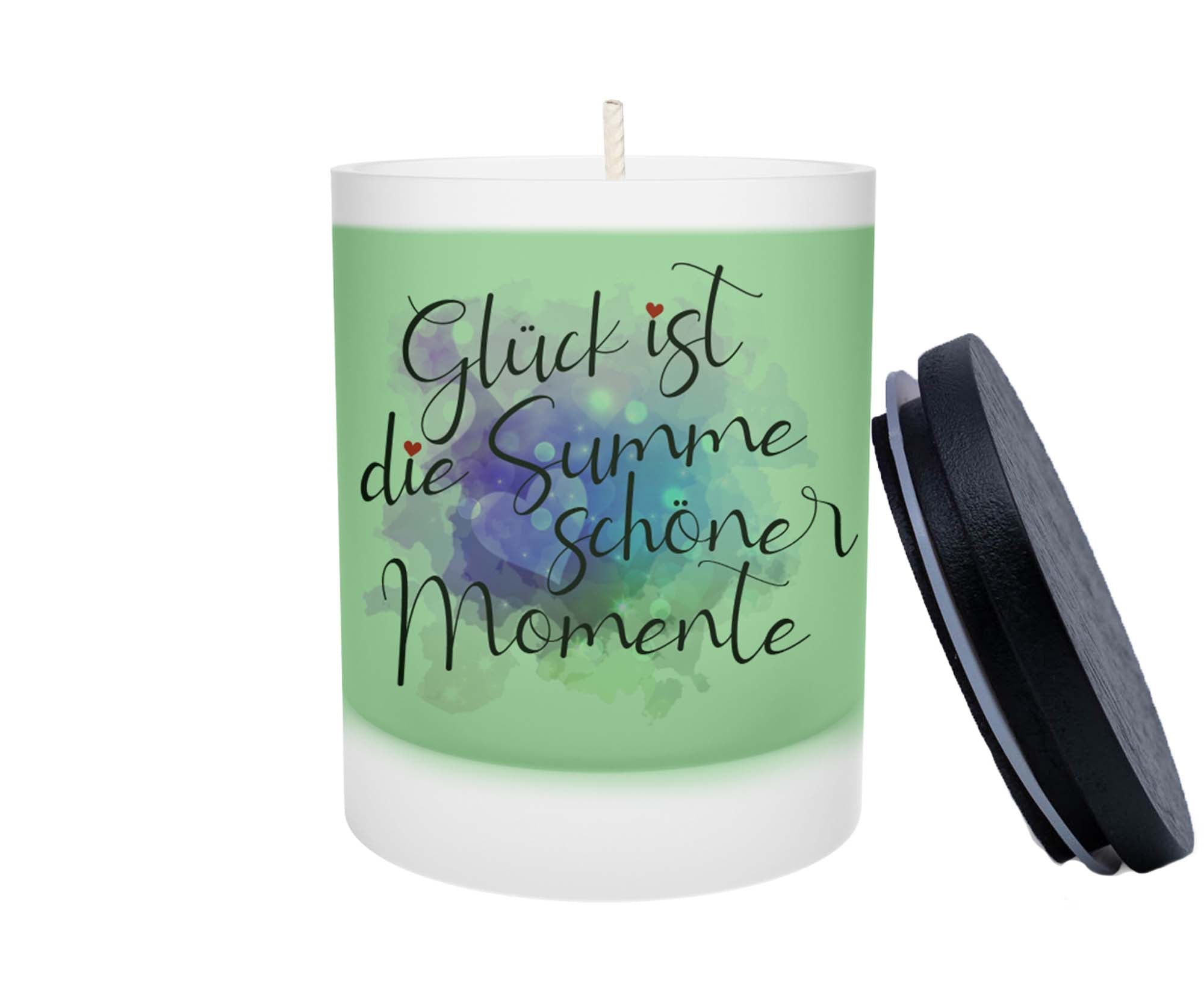 Duftkerze - Glück ist die Summe schöner Momente (Blau) - Zwergenstick