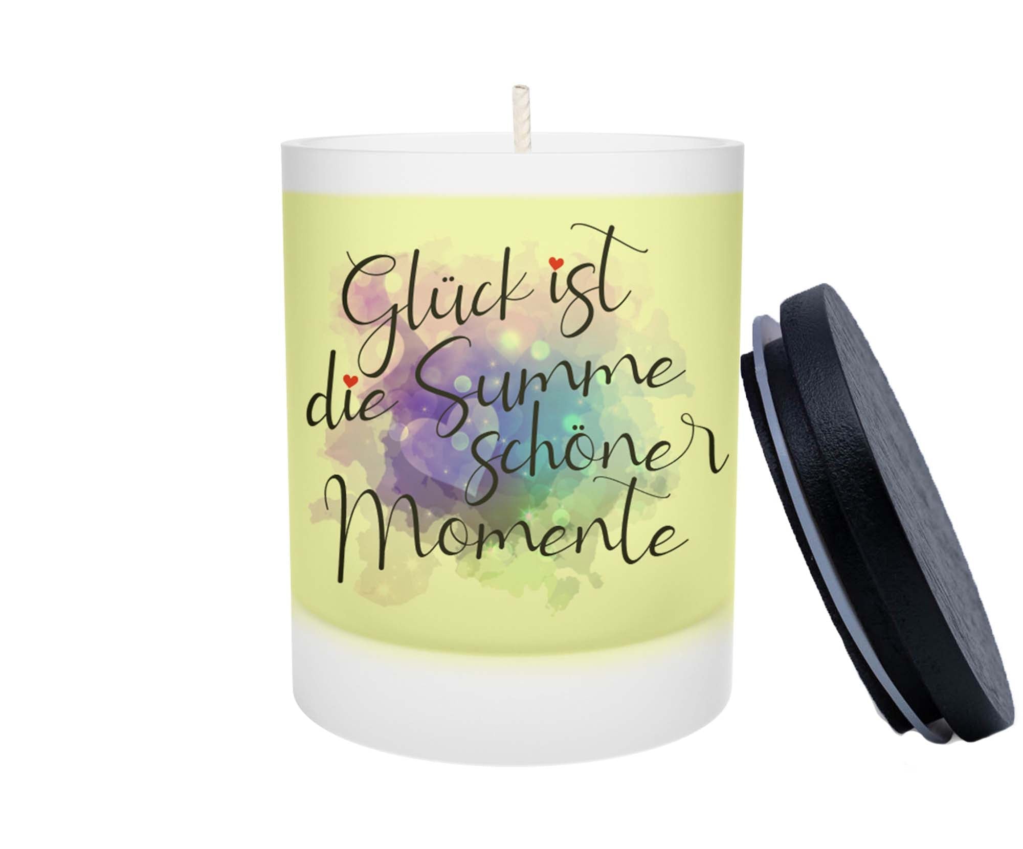 Duftkerze - Glück ist die Summe schöner Momente (Blau) - Zwergenstick
