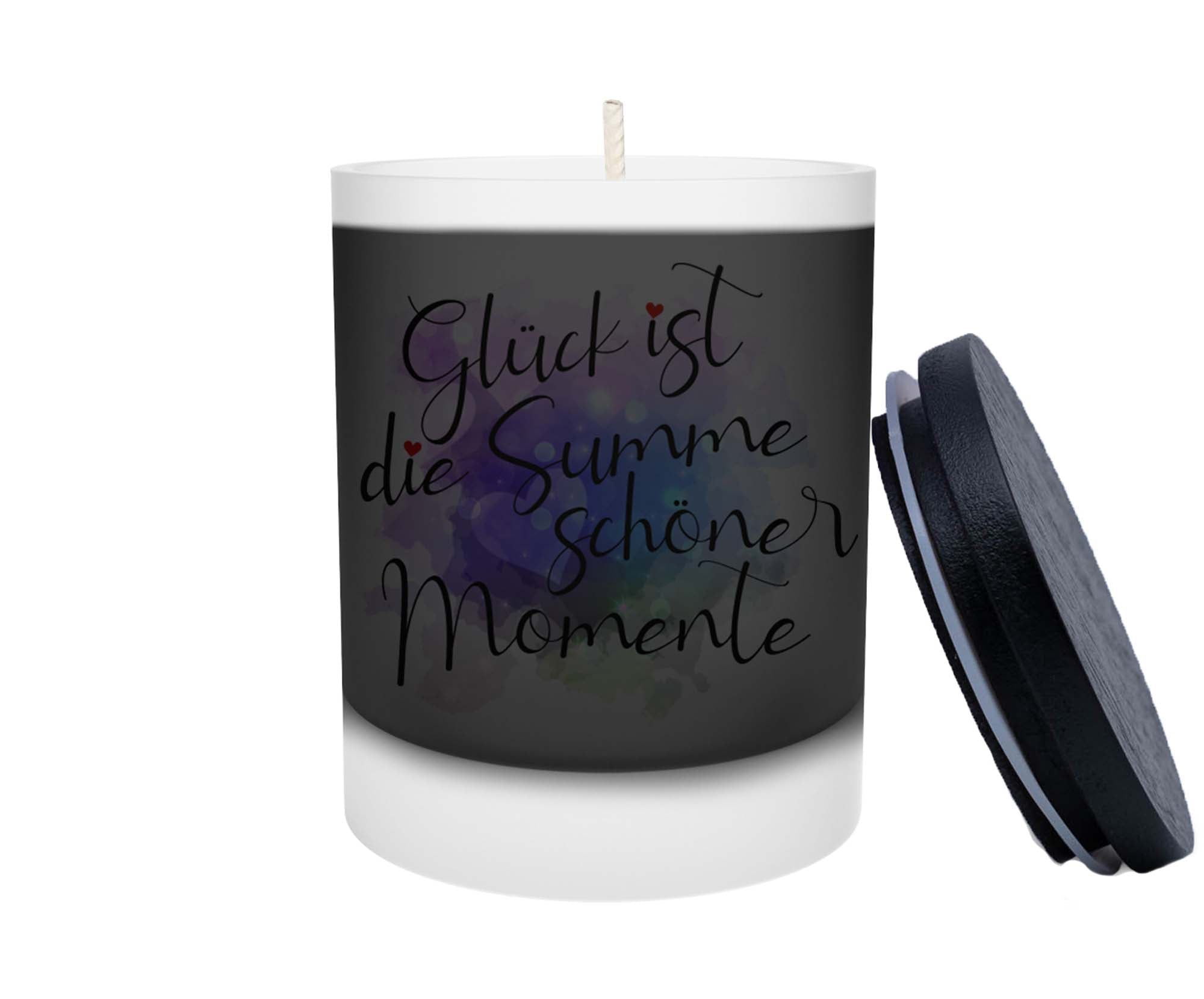 Duftkerze - Glück ist die Summe schöner Momente (Blau) - Zwergenstick