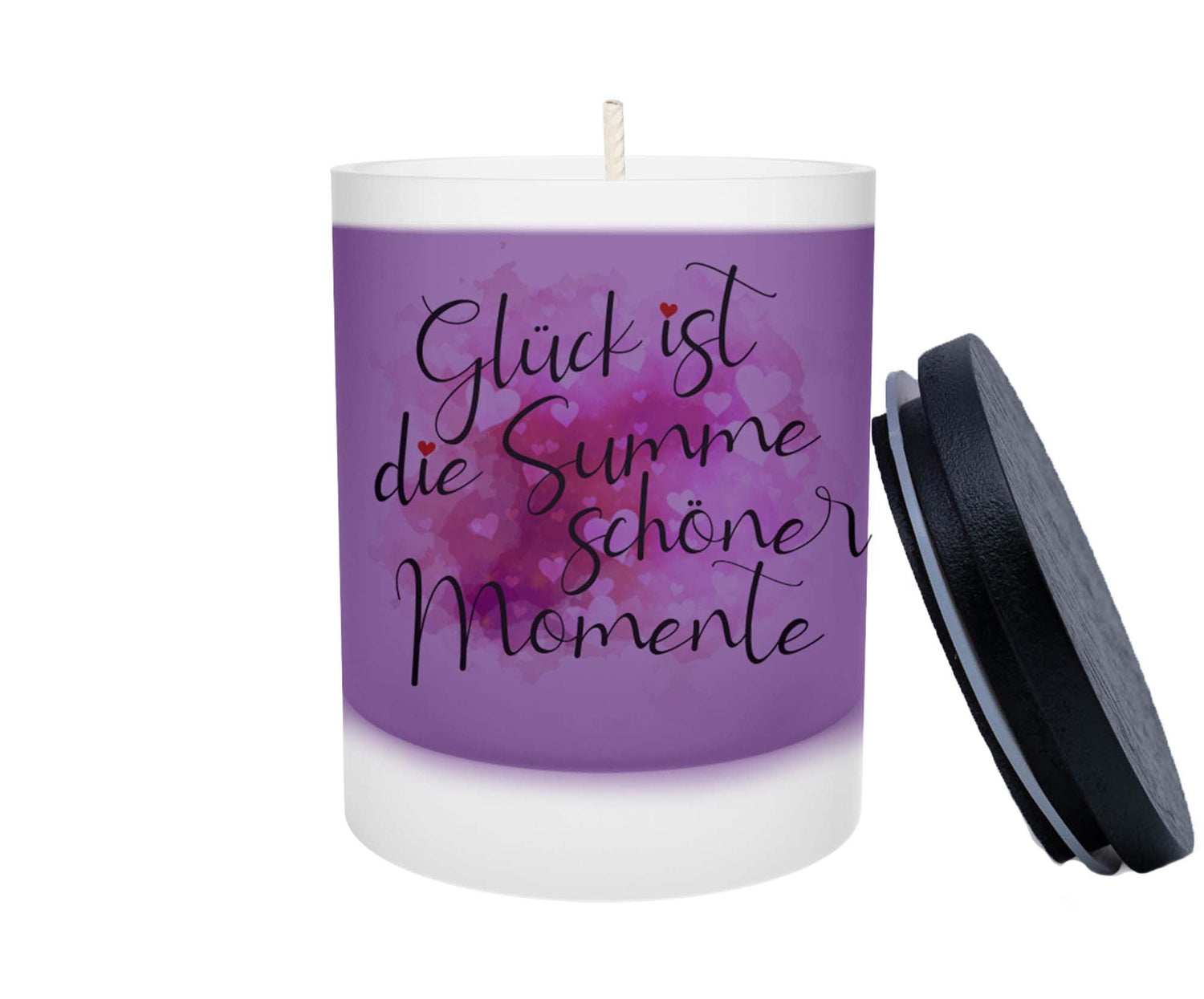 Duftkerze - Glück ist die Summe schöner Momente (Pink) - Zwergenstick