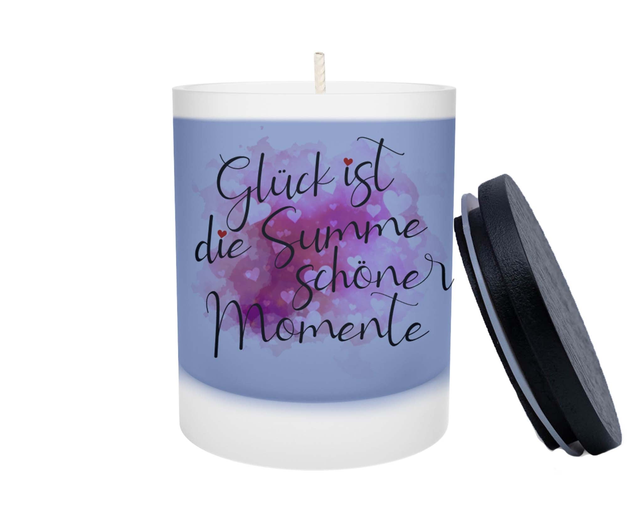 Duftkerze - Glück ist die Summe schöner Momente (Pink) - Zwergenstick