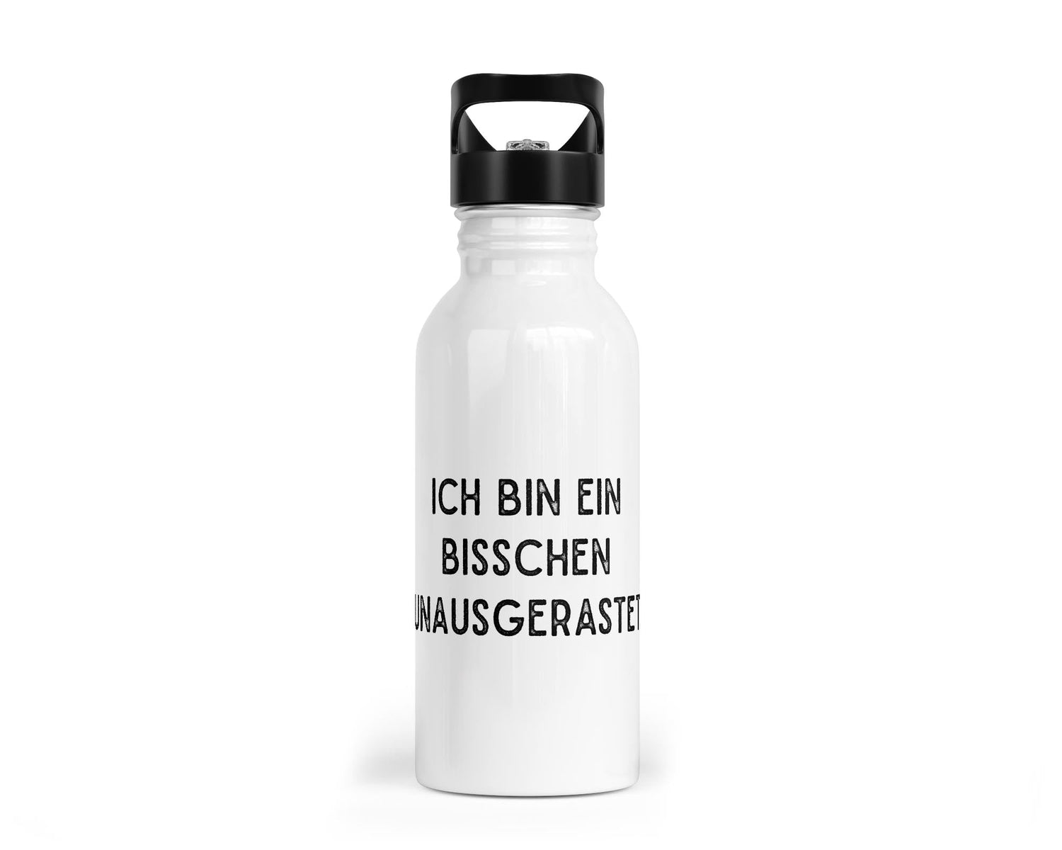 Edelstahl - Trinkflasche „Ich bin ein bisschen unausgerastet“ – mit Trinkhalm (400/500/600 ml) - Zwergenstick