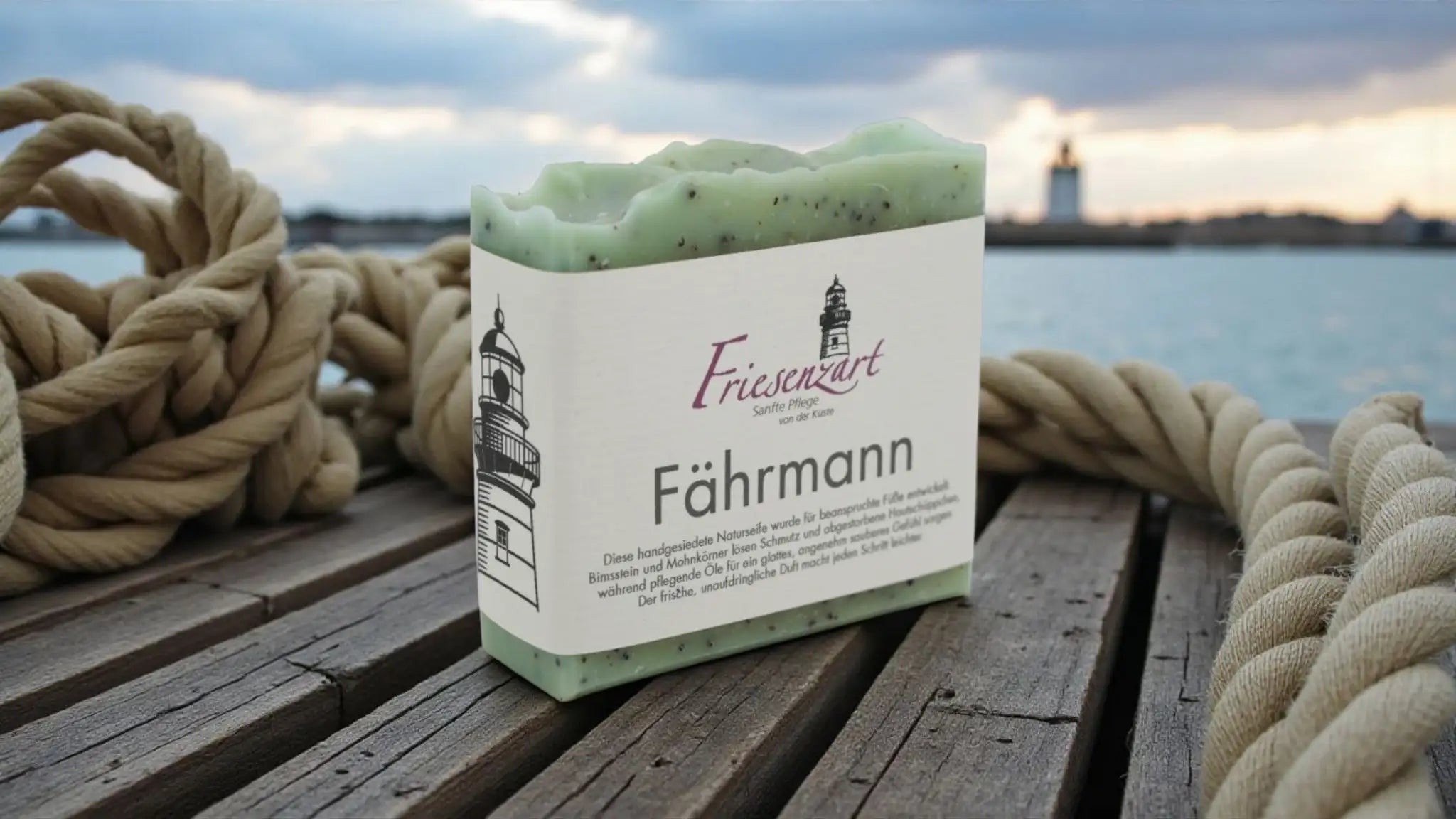 Fährmann – Peelende Fußseife mit Bimsstein &amp; Mohn - Zwergenstick