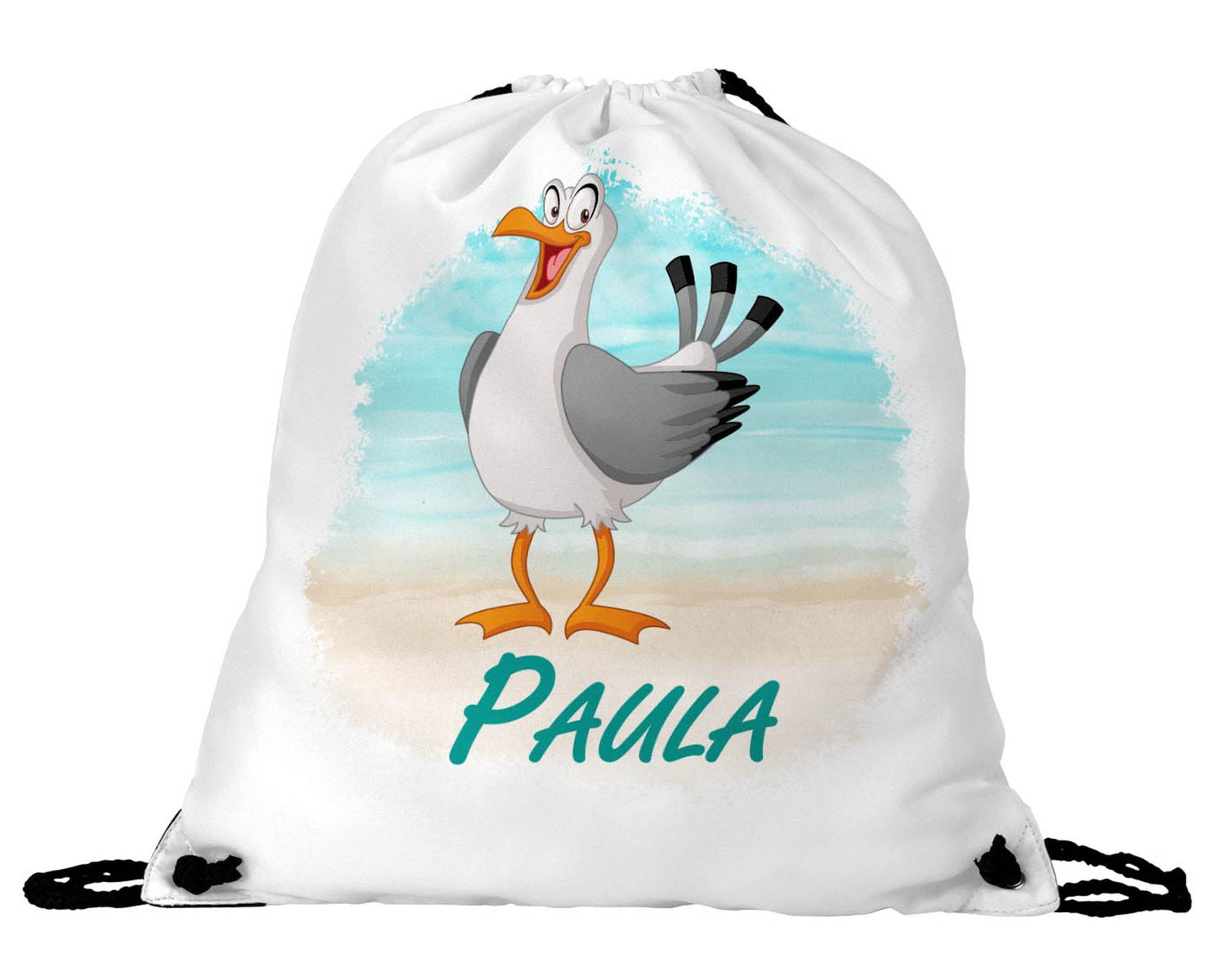 Fröhlicher Möwen - Sportbeutel – Personalisiert für Kinder - Zwergenstick