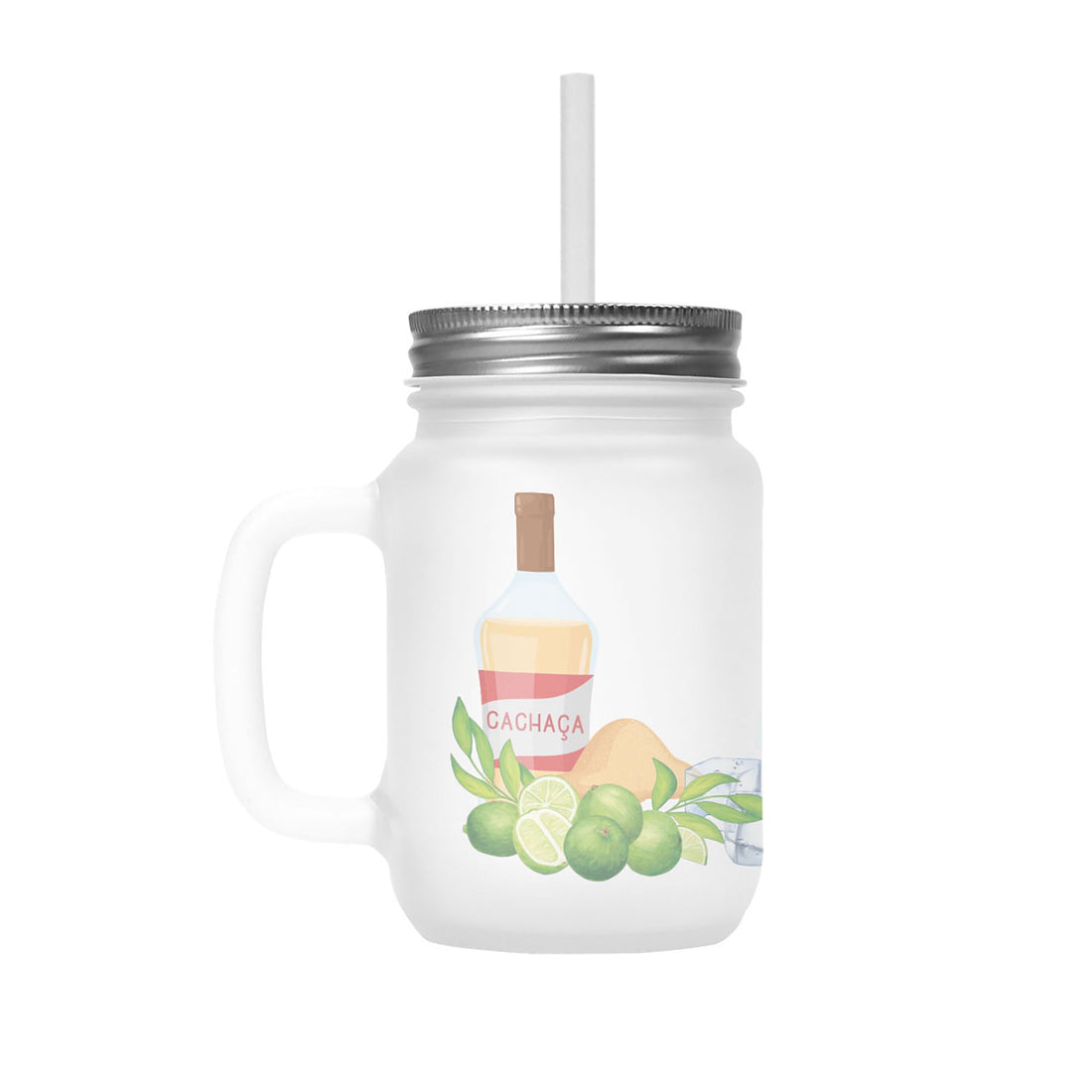 Henkelglas mit Deckel, Trinkhalm und Caipirinha - Rezept - Zwergenstick