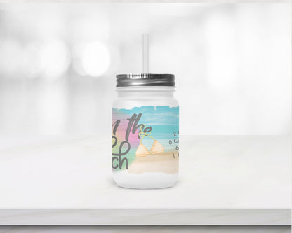 Henkelglas mit Deckel, Trinkhalm und Sex on the Beach - Rezept - Zwergenstick