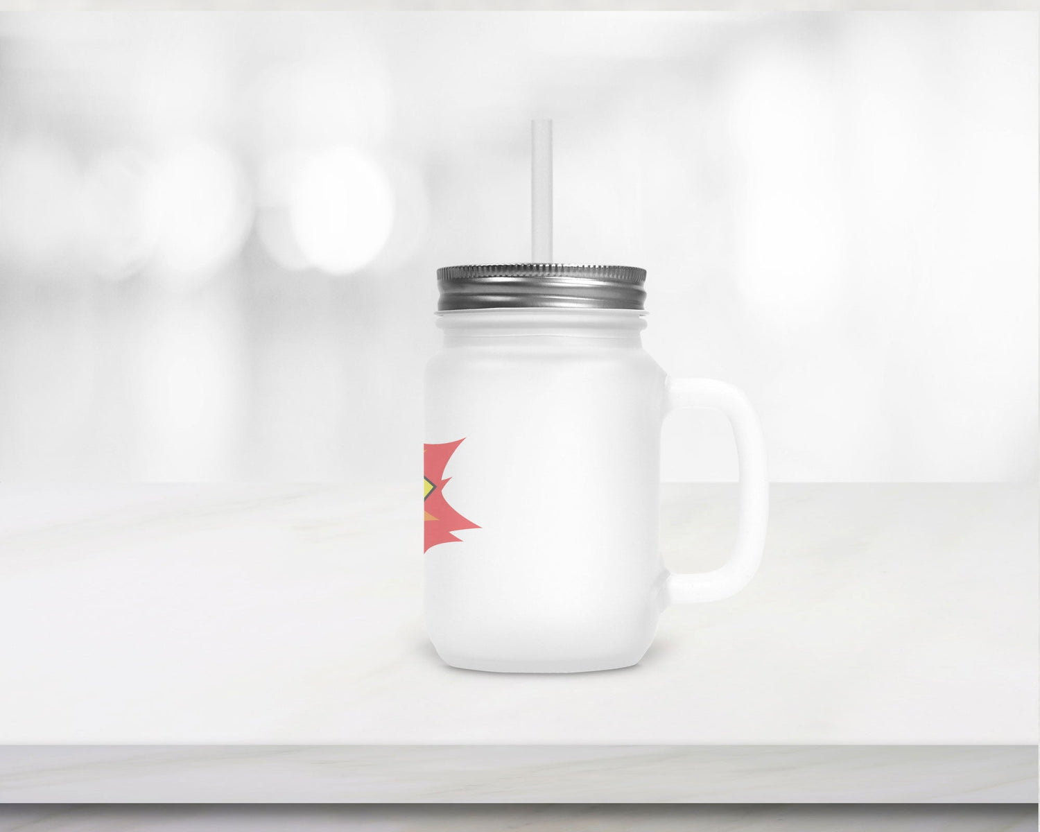 Henkelglas "WOW" mit Deckel und Trinkhalm - Zwergenstick