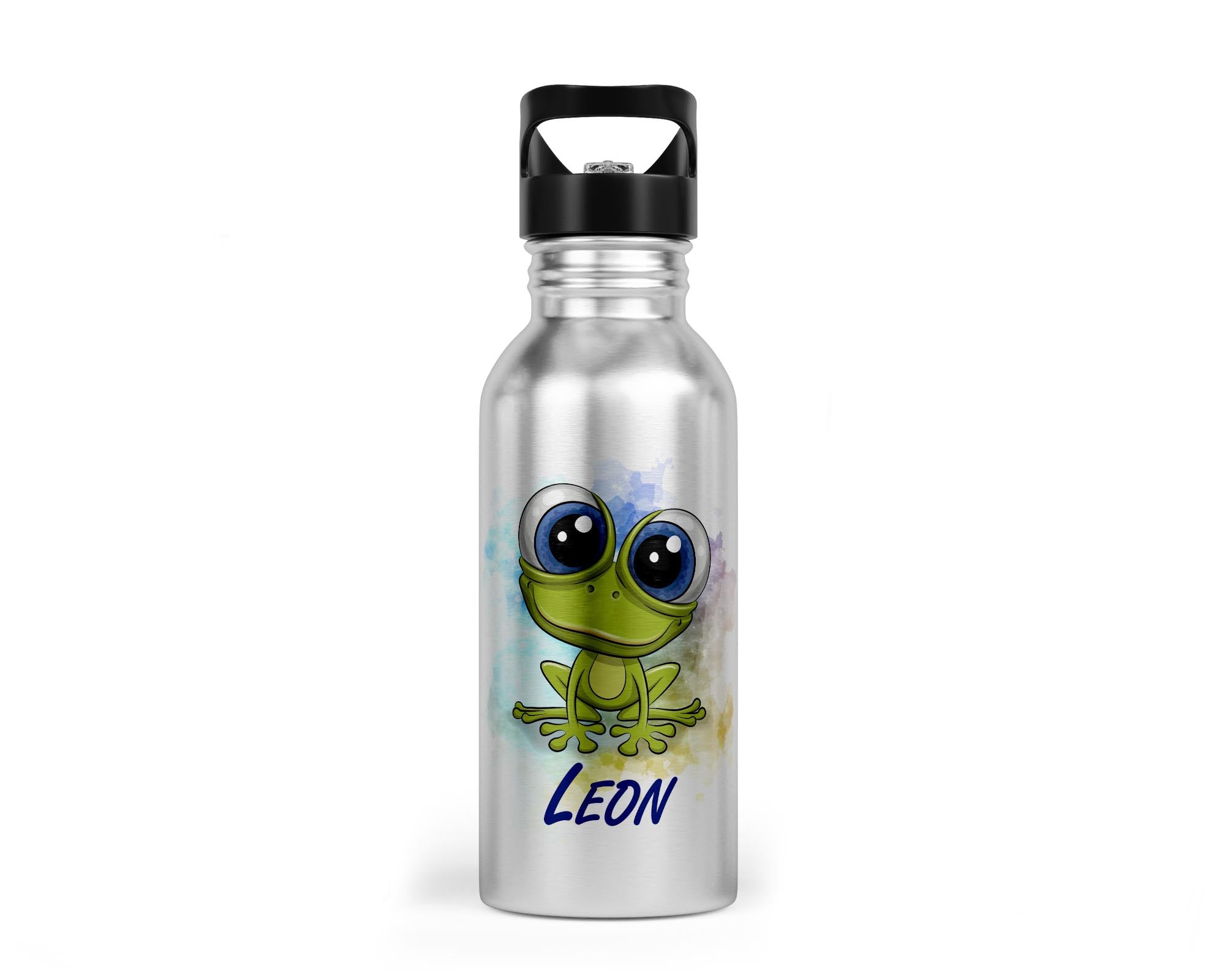Personalisierbare Kinder - Trinkflasche mit süßem Frosch - Design - Zwergenstick