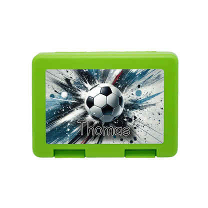 Personalisierte Brotdose mit Ball - Explosion - Motiv - Zwergenstick