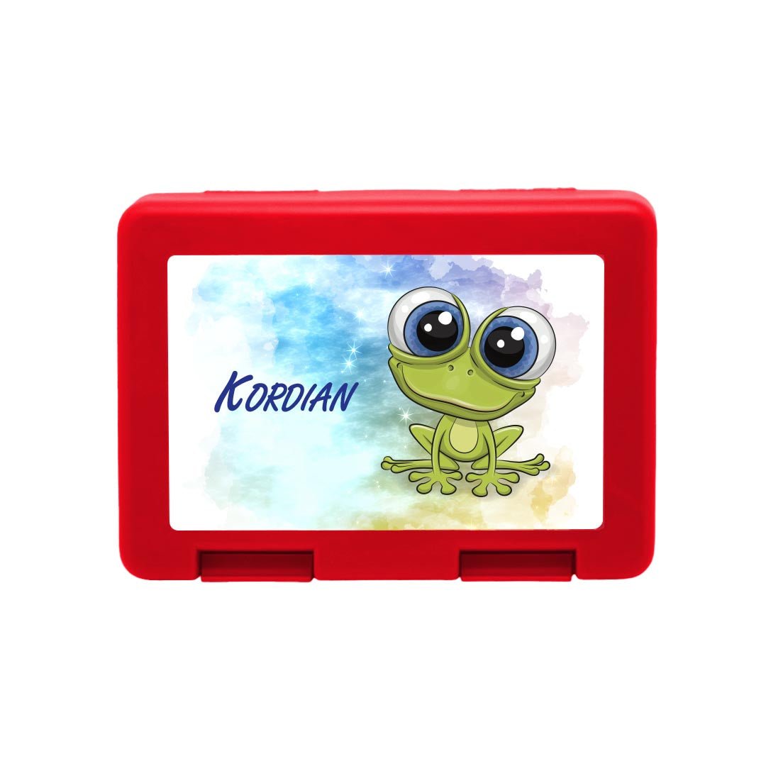 Personalisierte Brotdose mit Frosch - Motiv - Zwergenstick