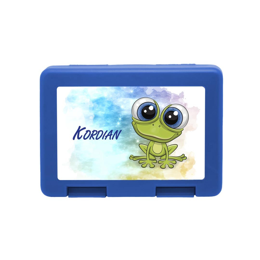 Personalisierte Brotdose mit Frosch - Motiv - Zwergenstick