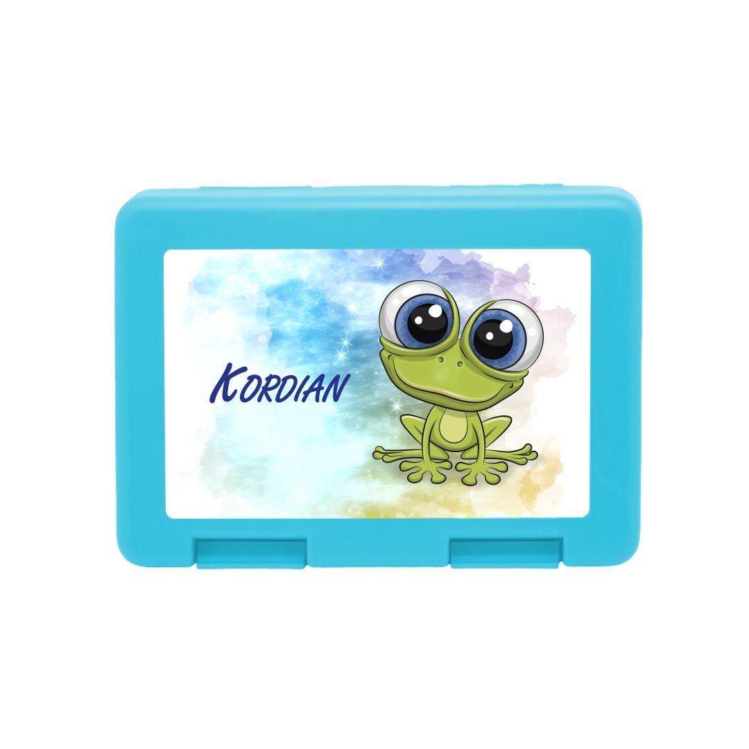 Personalisierte Brotdose mit Frosch - Motiv - Zwergenstick