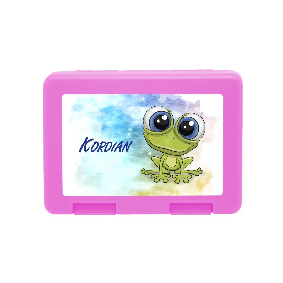 Personalisierte Brotdose mit Frosch - Motiv - Zwergenstick
