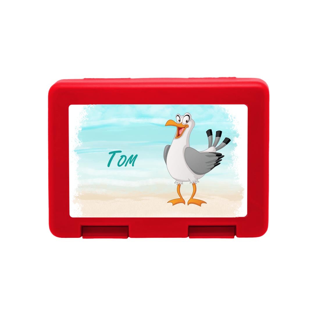 Personalisierte Brotdose mit Möwen - Motiv - Zwergenstick