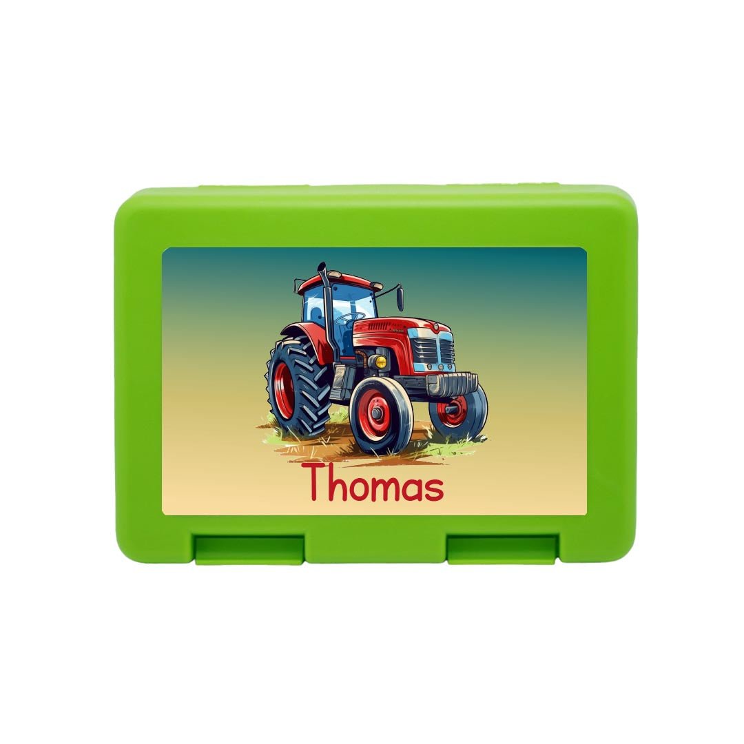 Personalisierte Brotdose mit Traktor - Motiv - Zwergenstick
