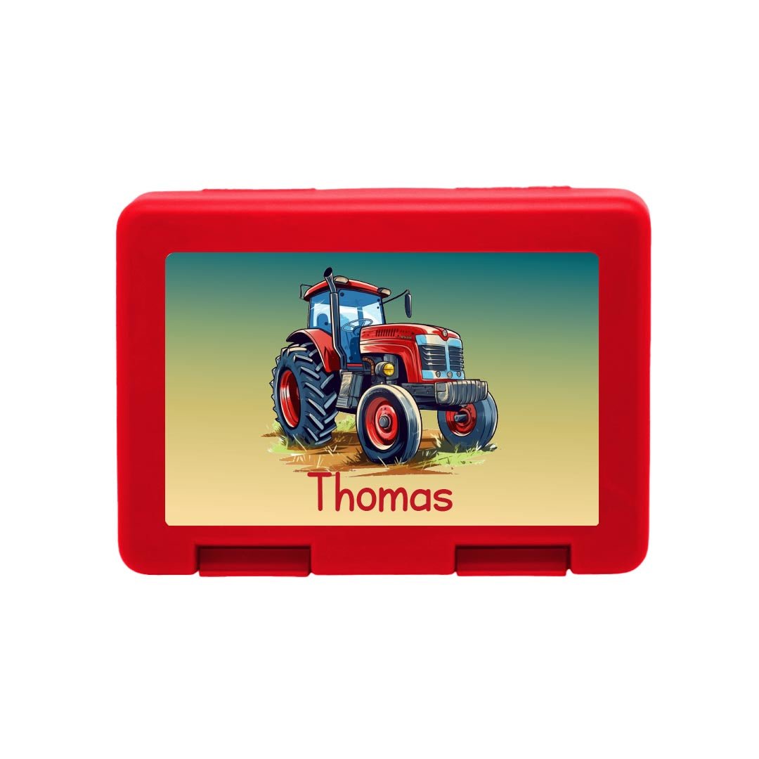 Personalisierte Brotdose mit Traktor - Motiv - Zwergenstick
