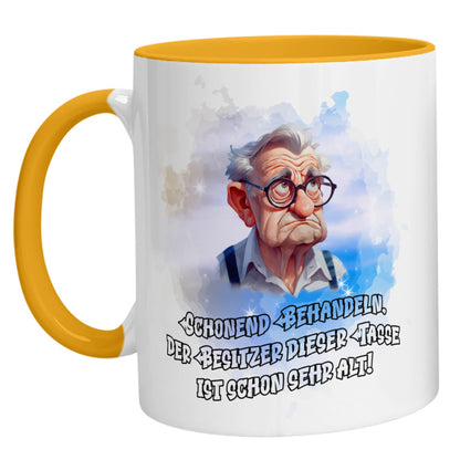 Tasse - Schonend behandeln, der Besitzer dieser Tasse ist sehr alt - Zwergenstick