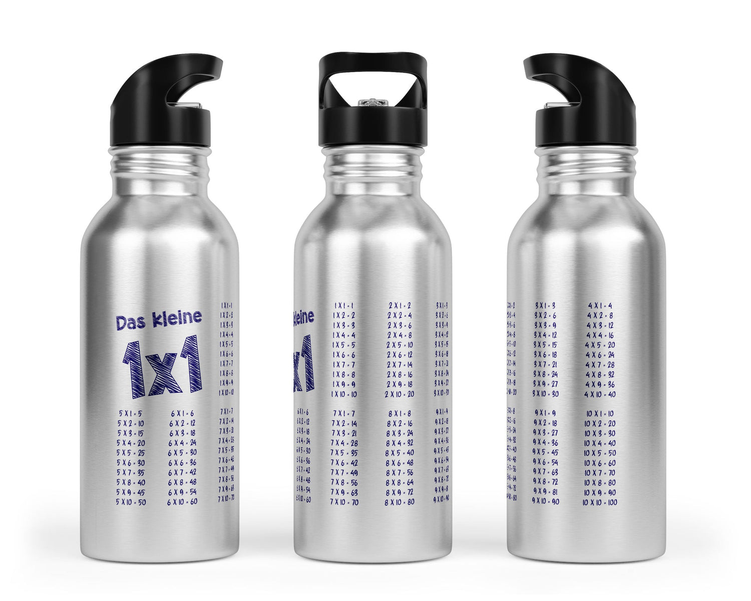 Trinkflasche mit kleinem 1x1 - Papier - Design - Zwergenstick