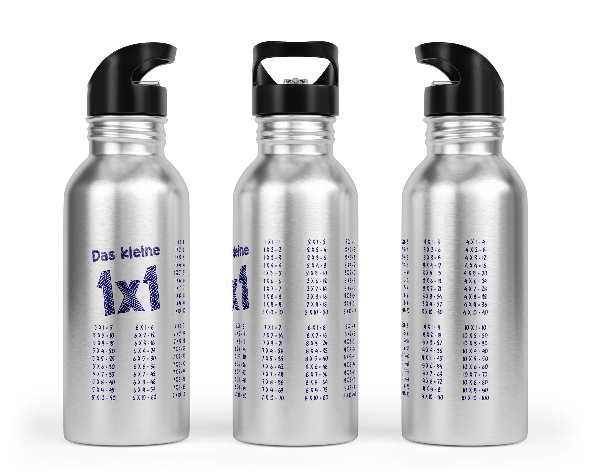 Trinkflasche mit kleinem 1x1 - Papier - Design - Zwergenstick