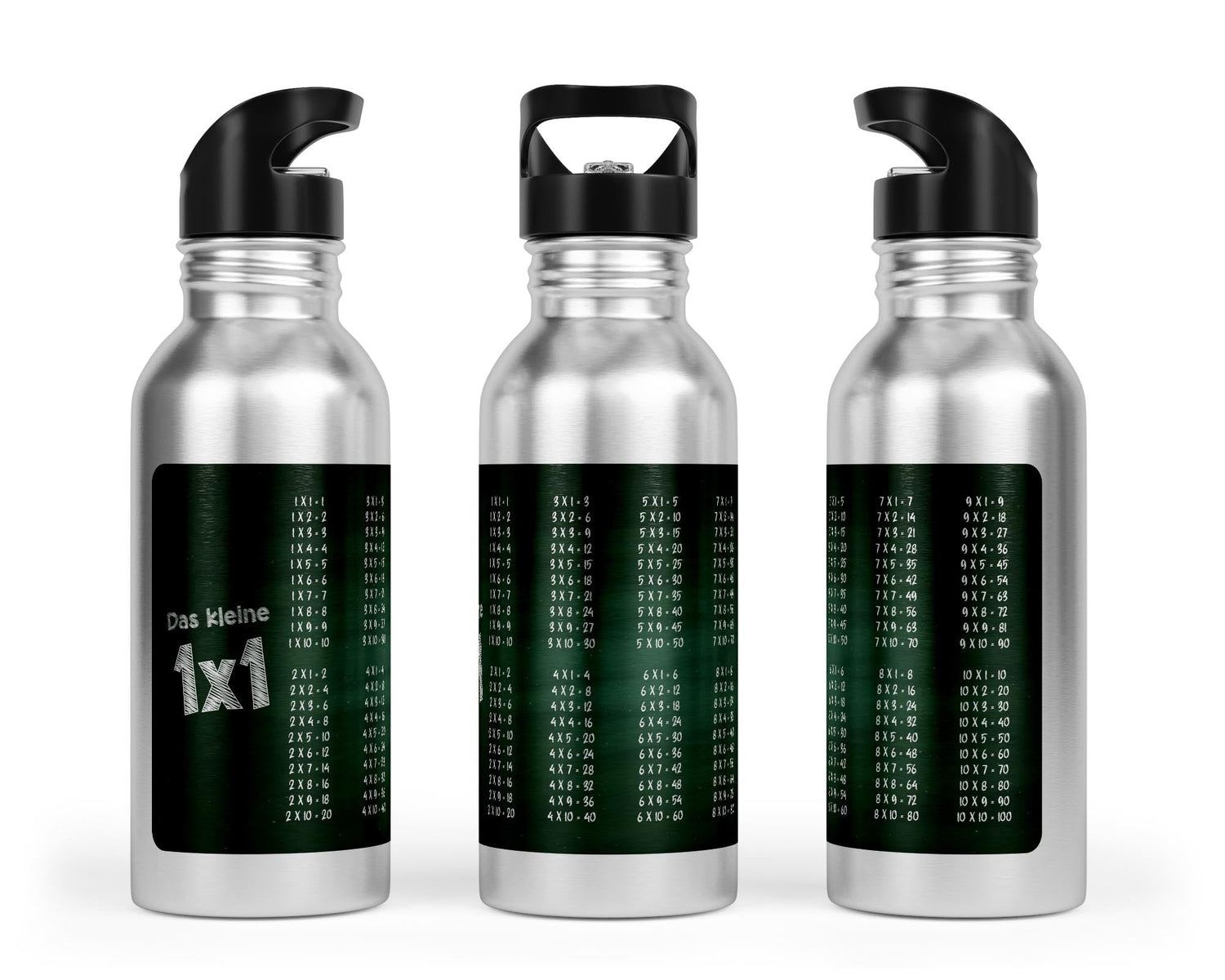 Trinkflasche mit kleinem 1x1 - Tafel - Design - Zwergenstick