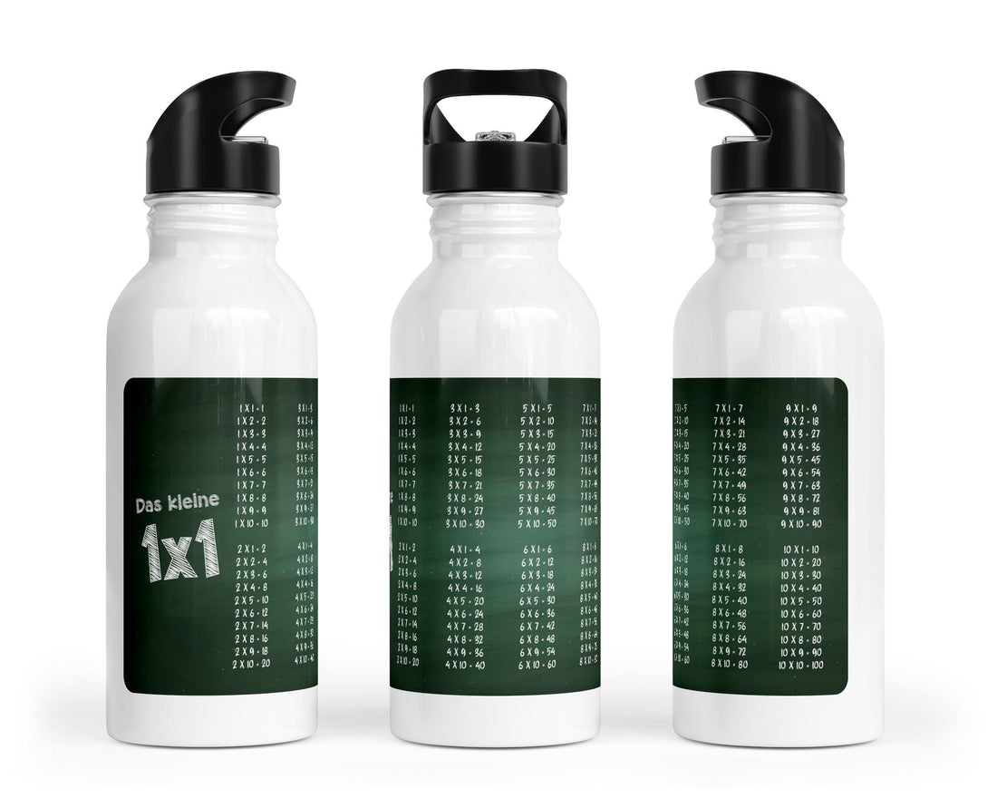 Trinkflasche mit kleinem 1x1 - Tafel - Design - Zwergenstick