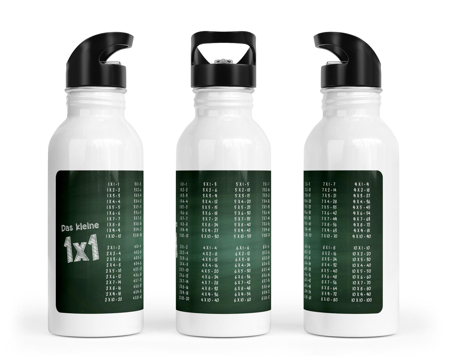 Trinkflasche mit kleinem 1x1 - Tafel - Design - Zwergenstick