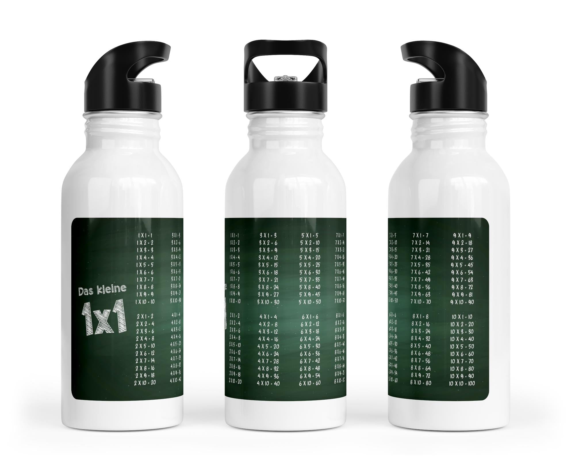 Trinkflasche mit kleinem 1x1 - Tafel - Design - Zwergenstick