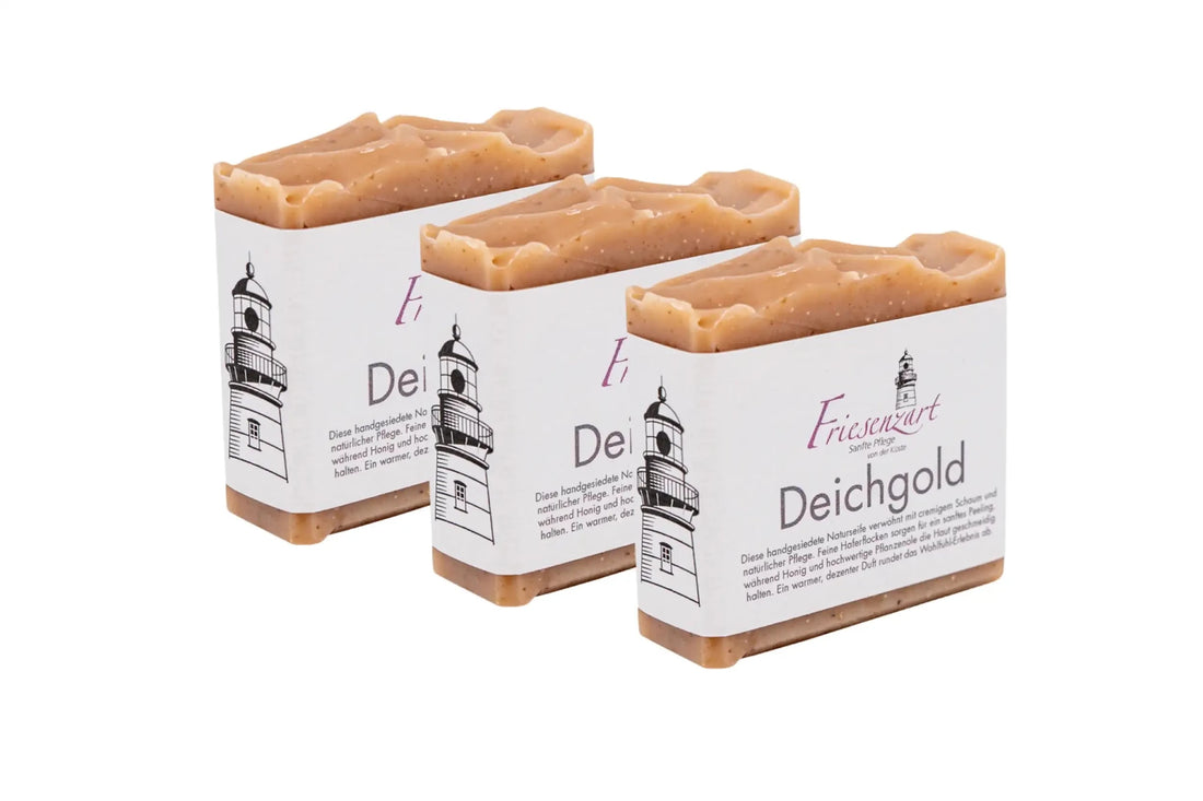 Vorrat am Meer – Deichgold | Pflegende Naturseife im Vorteilspack - Zwergenstick