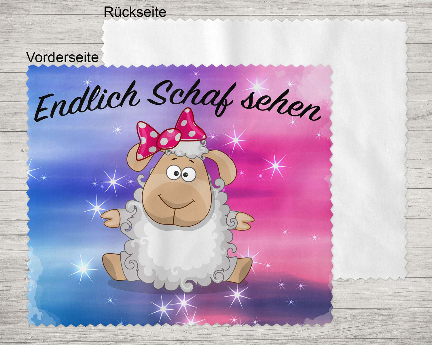 Brillenputztuch - Objektivtuch Endlich Schaf sehen - Zwergenstick