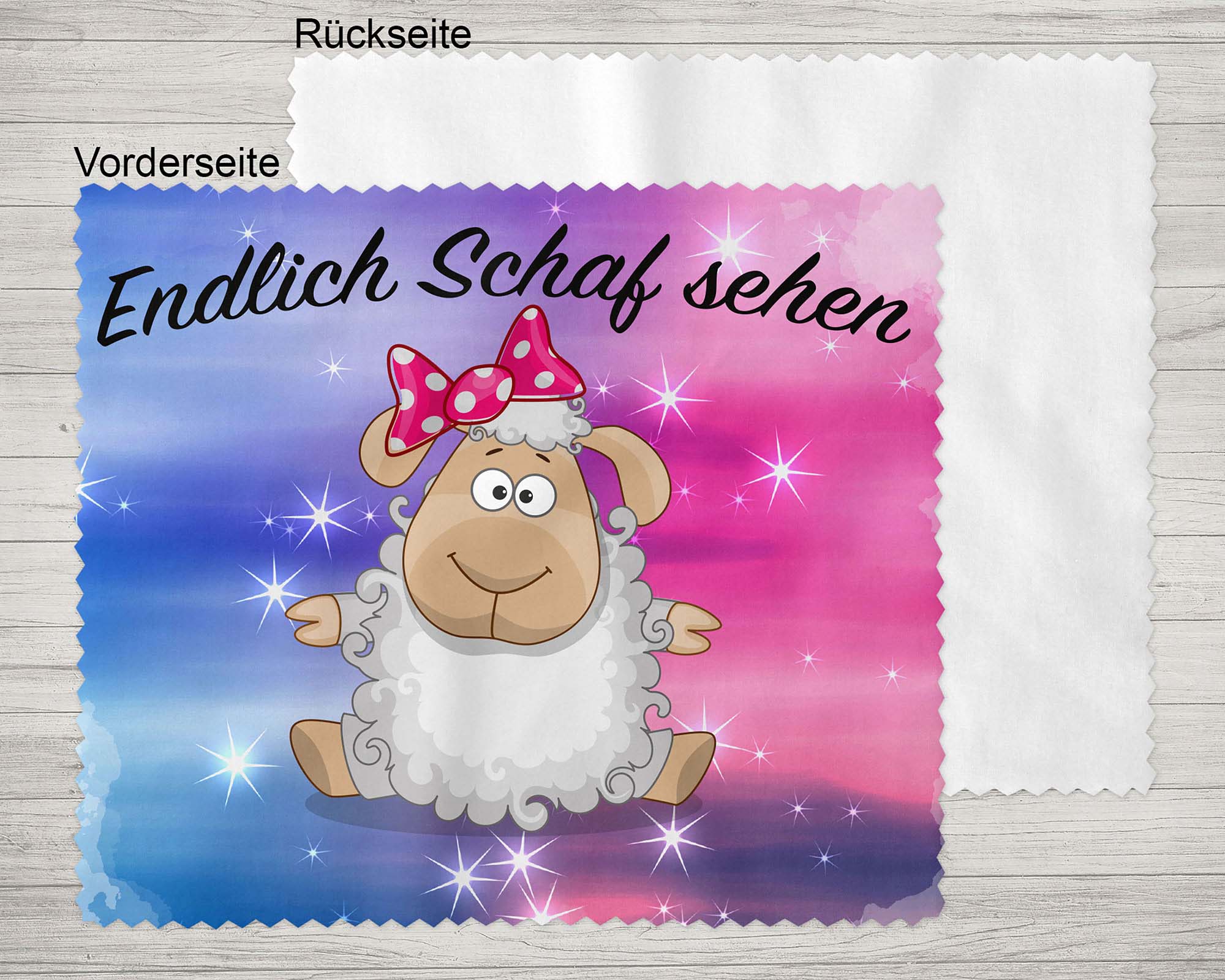 Brillenputztuch - Objektivtuch Endlich Schaf sehen - Zwergenstick