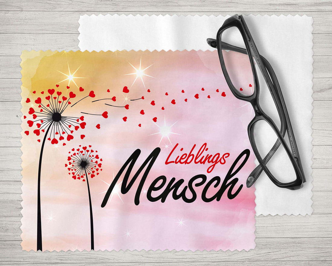 Brillenputztuch - Objektivtuch Lieblings Mensch Pusteblume - Zwergenstick