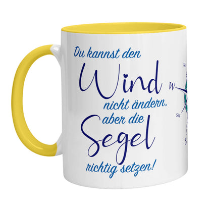 Tasse - Du kannst den Wind nicht ändern, aber die Segel richtig setzen! (Kompass)